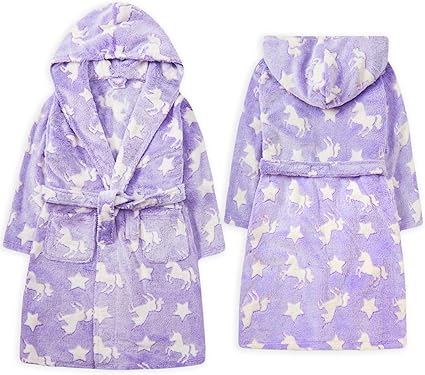 purple unicorn dressing gown