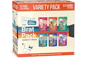 Weruva Cats in The Kitchen Slide N' Serve The Brat Pack Variety Cat Food Pouches 3 Ounce (Pack of 12)
