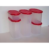 Tupperware Modular Mates Oval 5 Pc Set Red