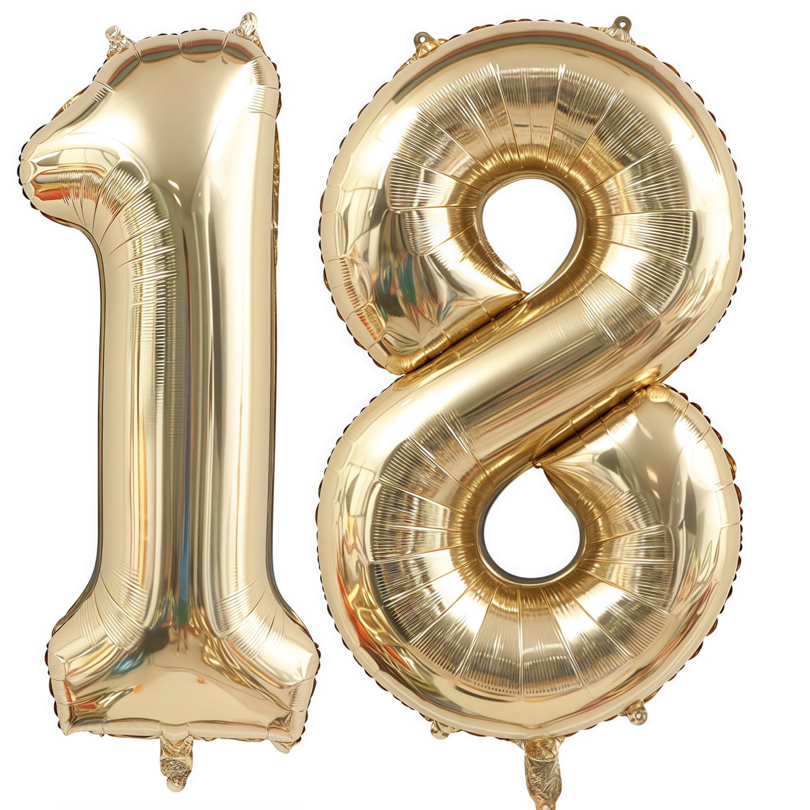 Photo 1 of Champagne Gold 18 Balloon Number,40 Inch Light Gold 18 Balloons Big Foil Mylar Helium Number 18 Balloon for Birthday Party Anniversary Decorations