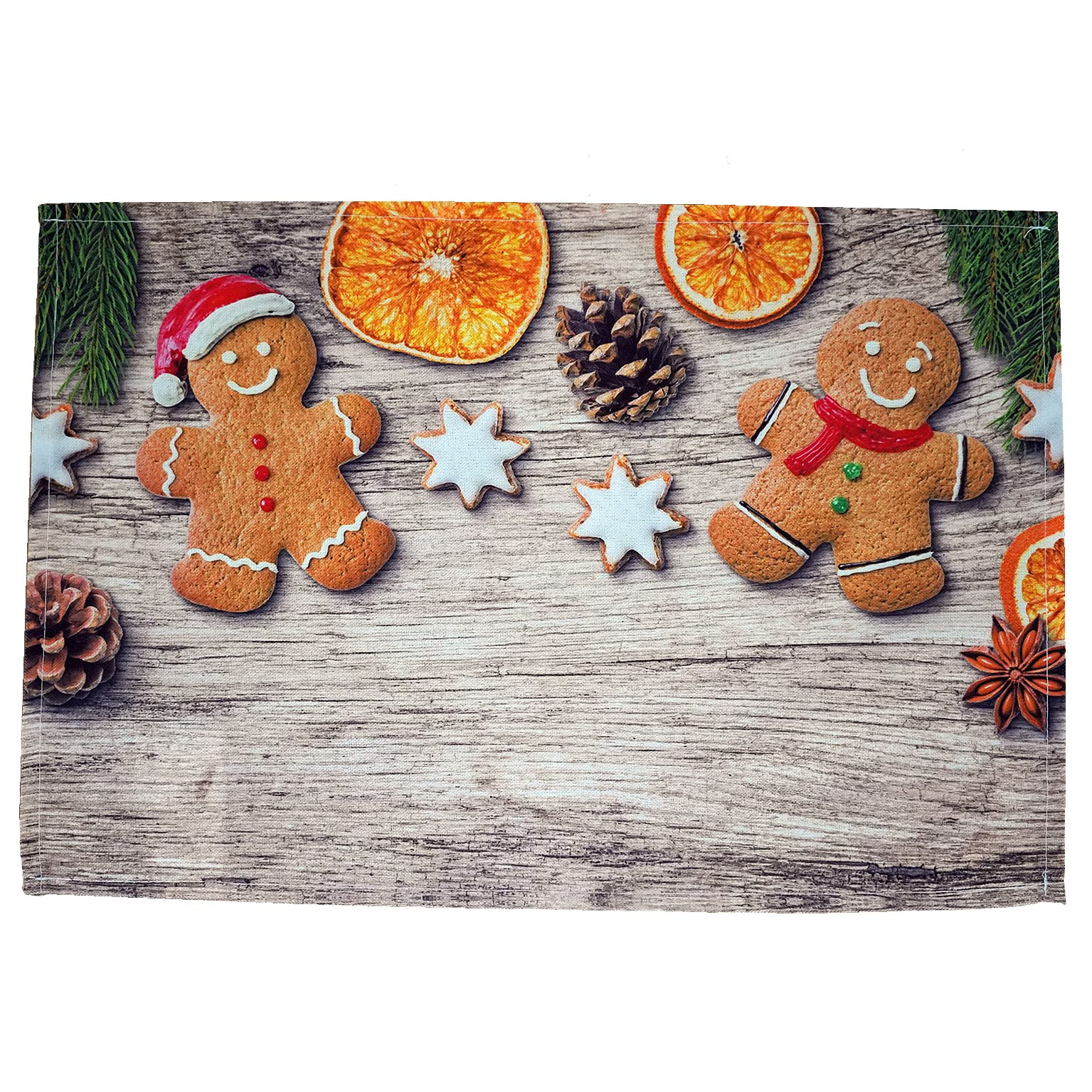 texpot Set of 2 Place Mats 30 x 45 cm 100% Polyester Christmas Gingerbread Man cm