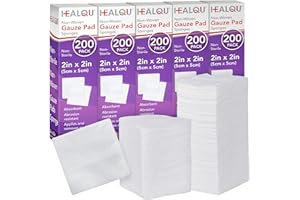 HEALQU Dental Gauze Pads 1000-Count 2"x2" Soft Non-Woven 4-Ply Gauze Pads for Tooth Extractions, and Dental Procedures - Non-
