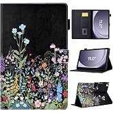 BYCeKe Case for Samsung Galaxy Tab A11+ &amp; A9+ 11 Inch 2026/2024, Flowers | Slim Durable PU Leather Cover, Foldable Stand, Pencil Holder, Card Slot, Auto Wake, Auto Sleep