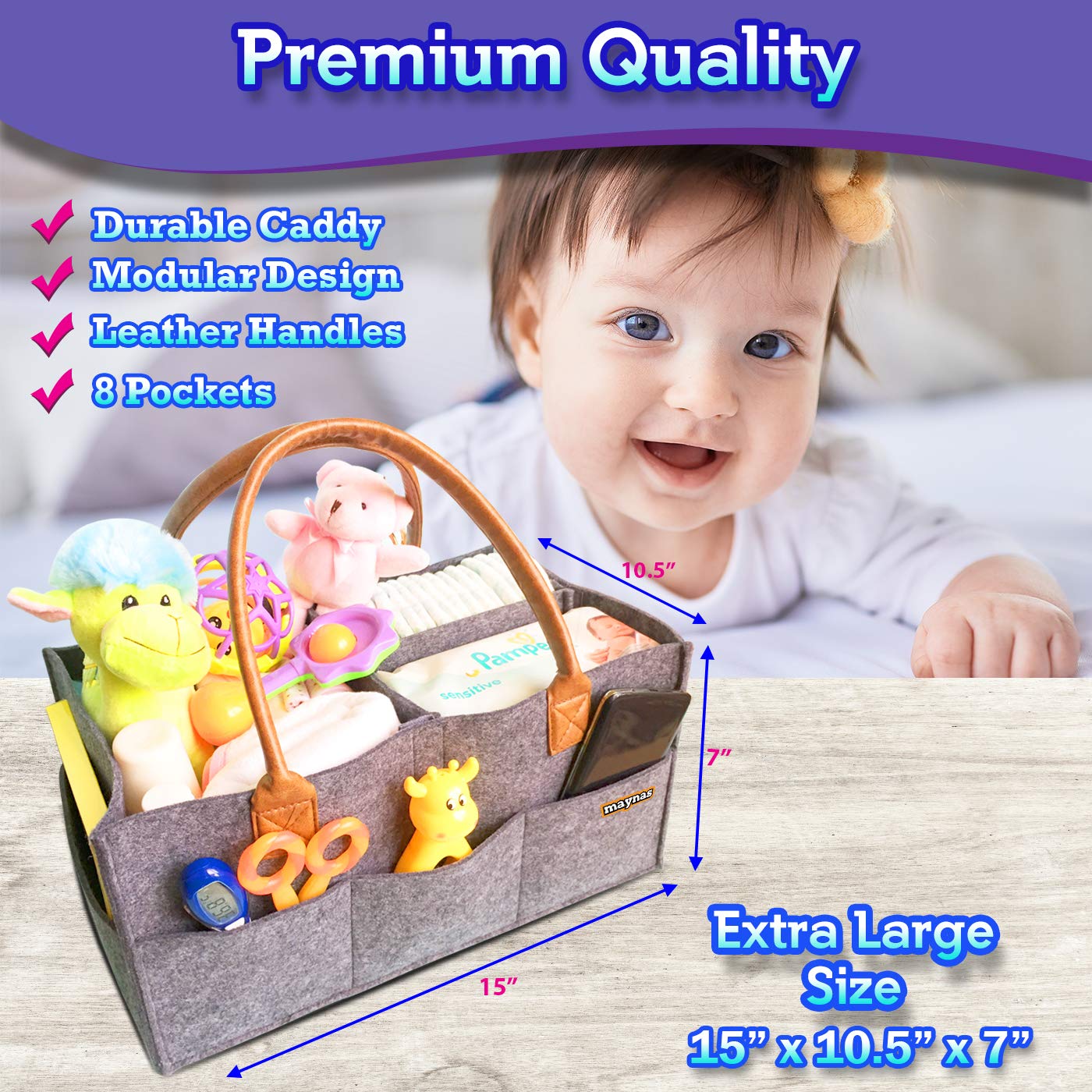 Baby Diaper Caddy Organizer Baby Shower Gift Basket For Boys Girls