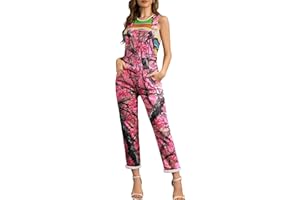 Yuanbang Camo Jumpsuit for Women Camouflage Bibs Overalls Work Utility Coveralls with Pockets
