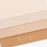 Crisky Neuttral Brown Thank You Cards with Envelopes & Stickers， 25 Pack Bridal Shower Graduation Thank You Cards Small Business, Wedding Baby Shower Birthday Funeral Notes Bulk