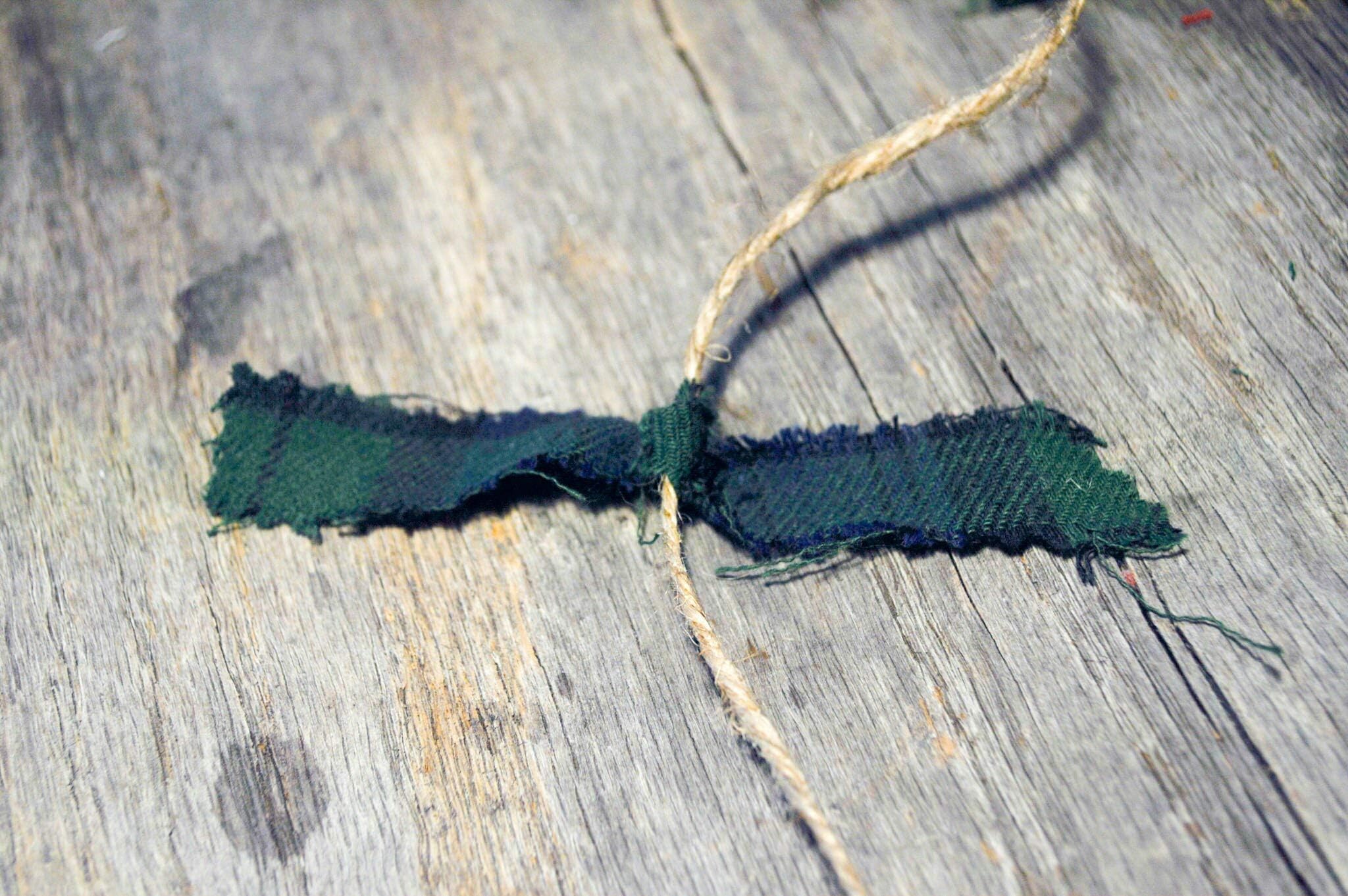 Blackwatch primitive fabric rag tartan plaid 6 foot Twine Garland