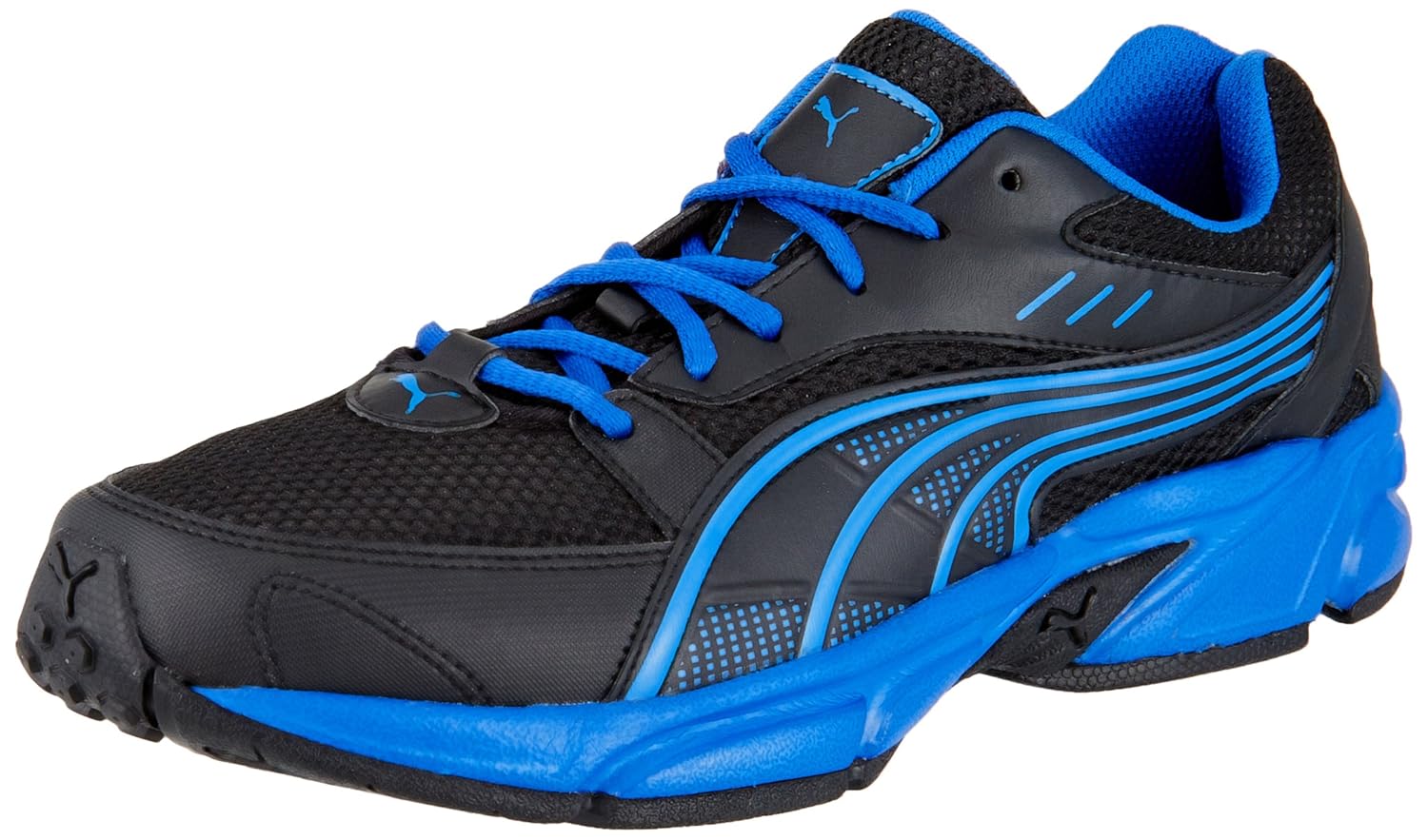 puma blue and black shoes