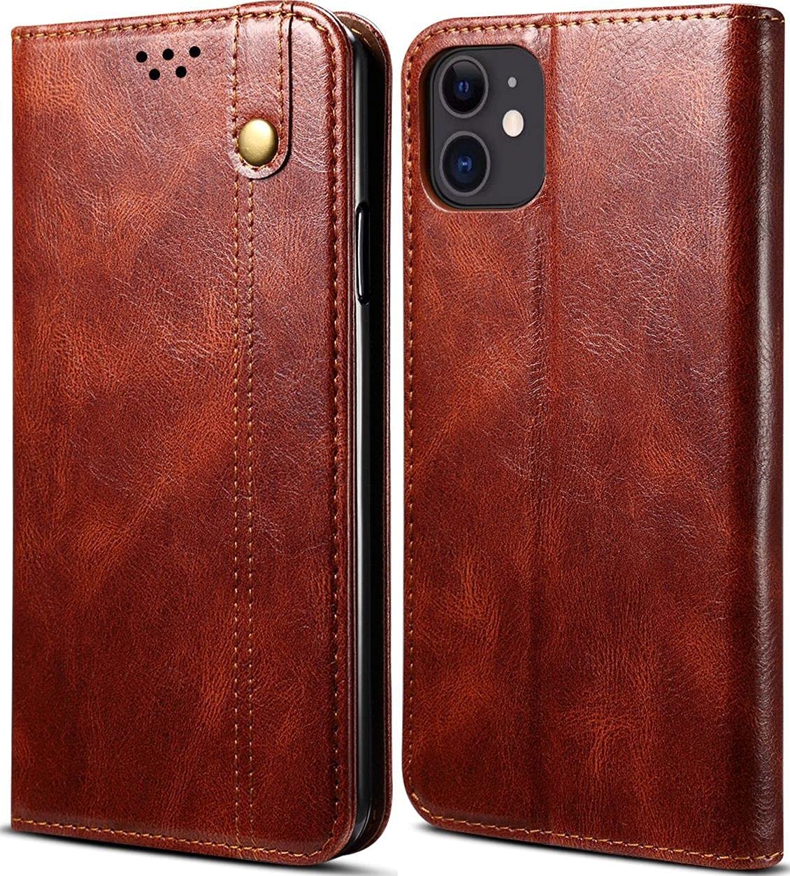 Cock Apple iPhone 11 Flip Cover Leather Card Slots Pouch with Viewing