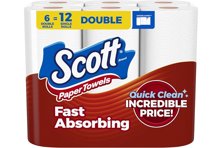 Scott Paper Towels, Choose-A-Sheet, 6 Double = 12 Regular (108 Sheets Per Roll)