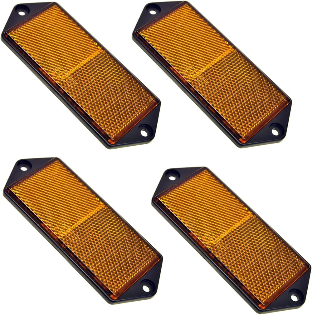 AB Tools Amber Large Rectangular Side Reflector 4 Pack TR067 126x51x7mm