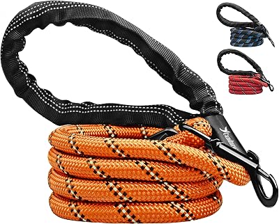 Candure Dog Lead 5 FT Orange Soft Padded Anti Slip Reflective 152cm