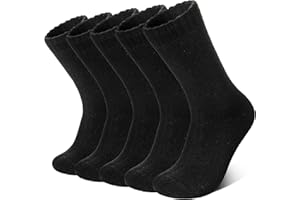 VELICE Merino Wool Socks for Women 5 Pairs Warm Winter Hiking Thick Thermal Cozy Boot Work Soft Ladies Crew Socks