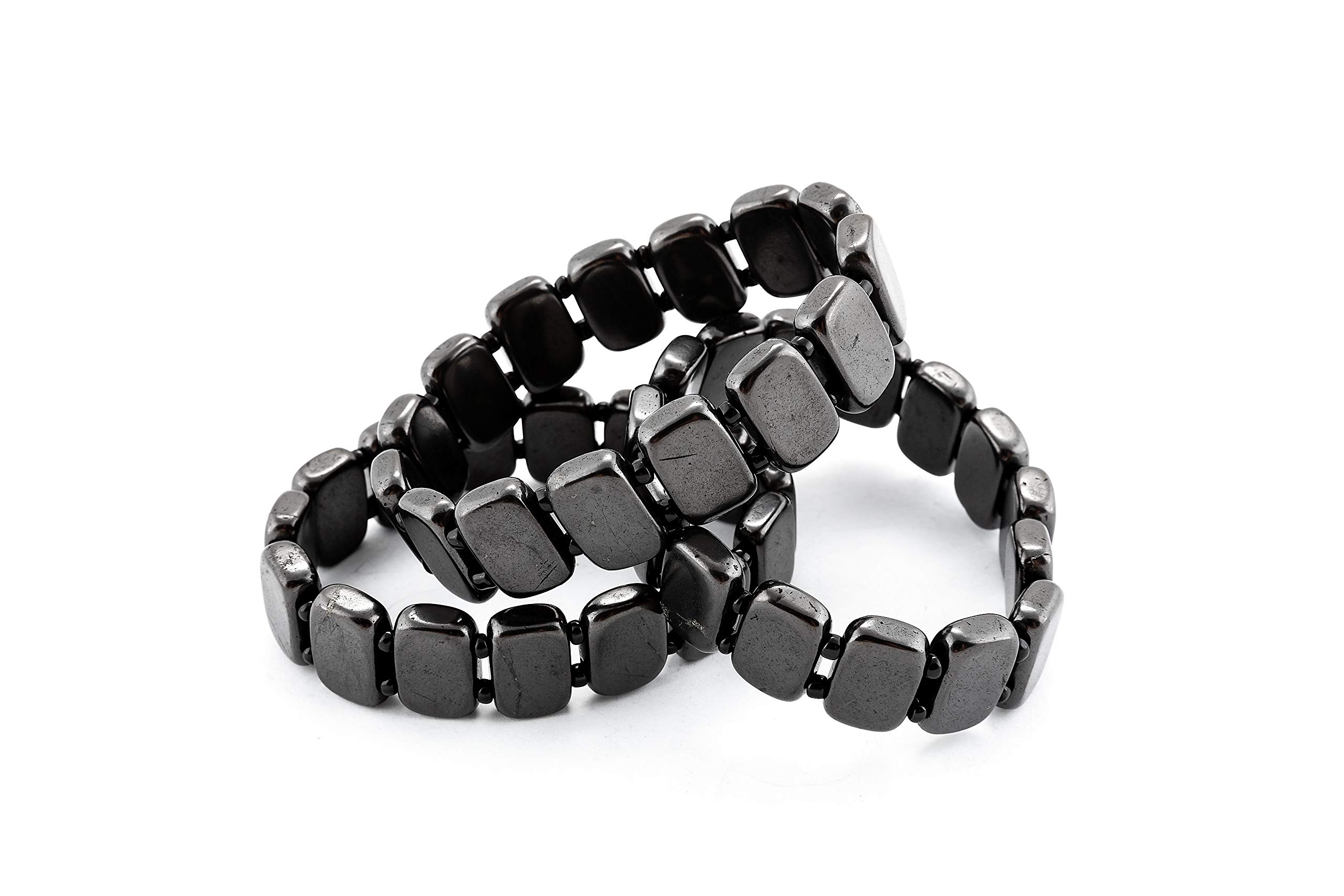 SN NATURSTEIN UG Precious shungite directly from Karelia: 3 x Eclipse bracelet