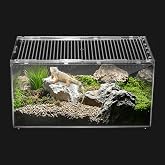 Clioran Reptile Tank,Escape Proof Magnetic Lid Tarantula Enclosure XLarge | Easy Clean Seamless Base Hermit Crab Habitat,Stackable Lizard Terrarium,Cross Ventilation Starter Leopard Gecko Cage,Frog Box