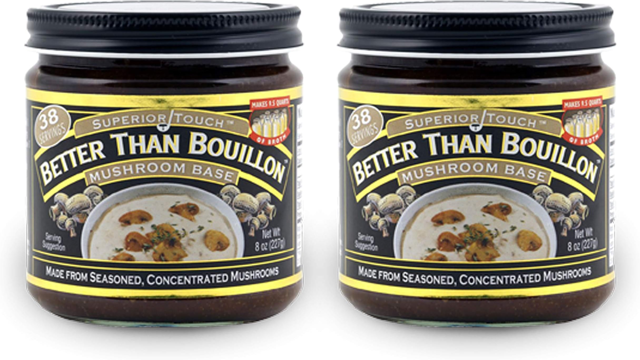 Better Than Bouillon Mushroom Base 8 oz (Pack of 2) with BTB Authenticity Seal