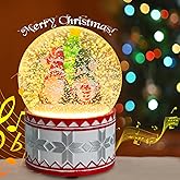 Christmas Snow Globes Musical Globe - Christmas Gnomes Snow Globe with 8 Songs Color Changing Battery Operated Music Box for Christmas Home Décor and Gift