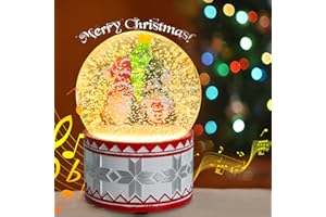 AFIRST Christmas Snow Globes Musical Globe - Christmas Gnomes Snow Globe with 8 Songs Color Changing Battery Operated Music Box for Christmas Home Décor and Gift