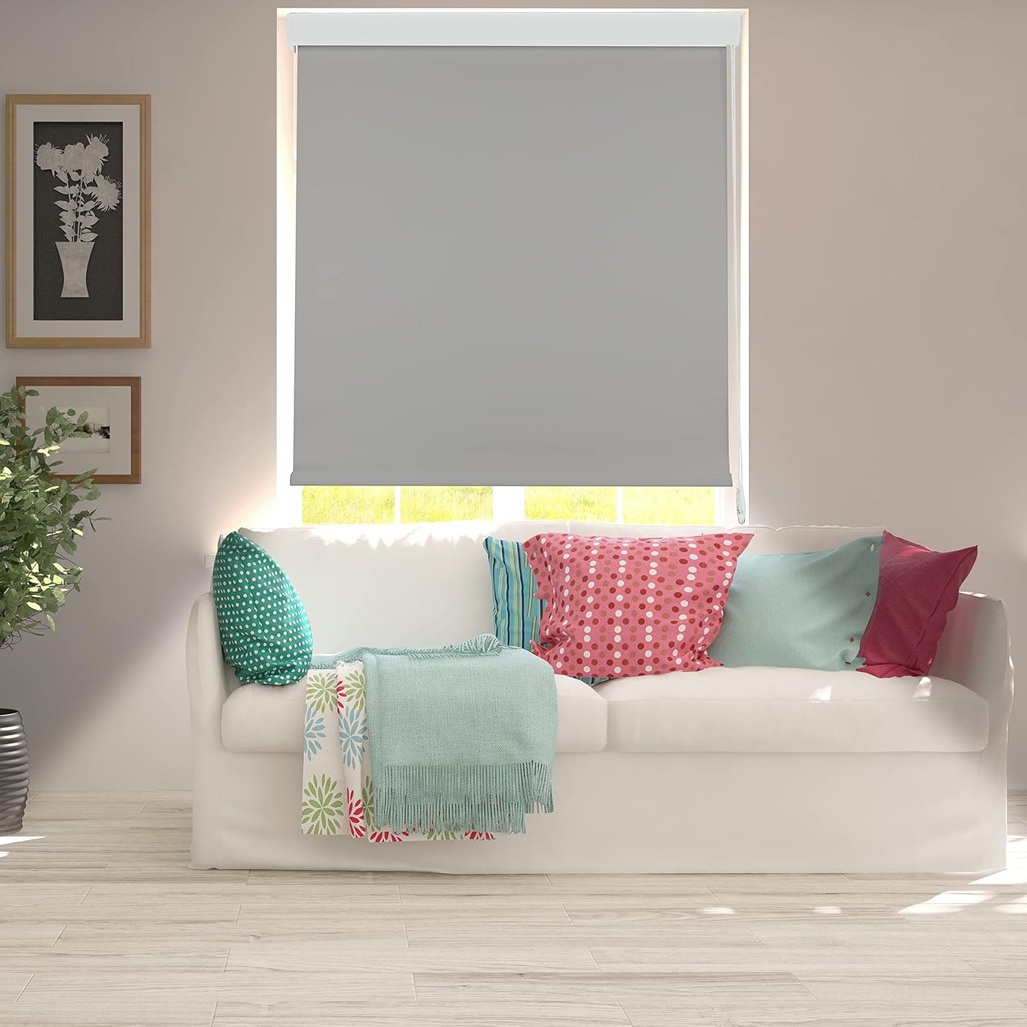 ShadesU %100 Blackout Window Roller Blinds and Window Shades for Room Darkening UV Protected Thermal Insulated Fabric, (Maximum Height 80") (White Color) (71" Wide): Home & Kitchen