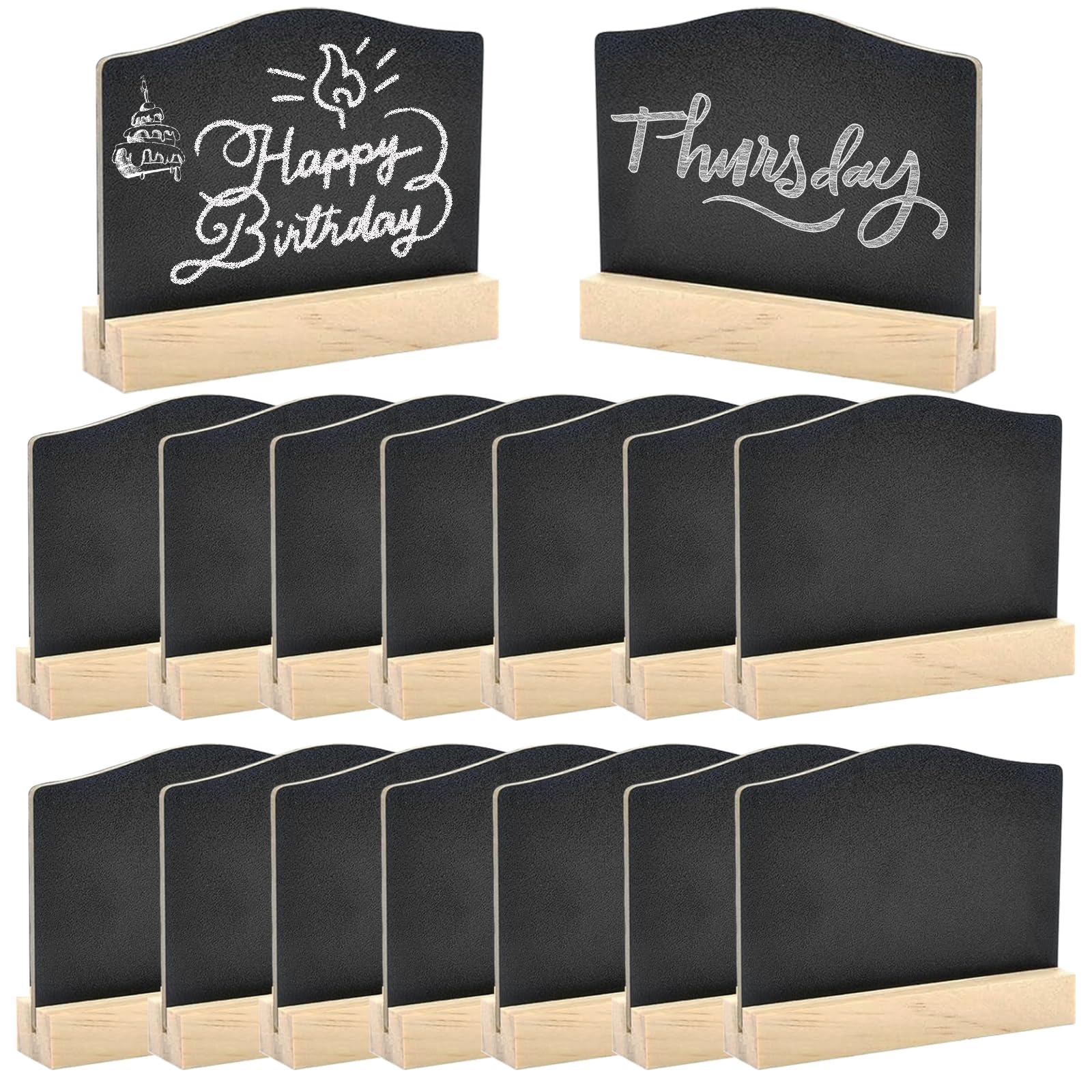 Mini Chalkboard Signs, 12 Pack Small Blackboard Message Tabletop Board, Erasable Message Board Kitchen Notes Chalk Boards with Stands for Message Signs Place Cards Table Numbers Shop Buffet Cafe Party