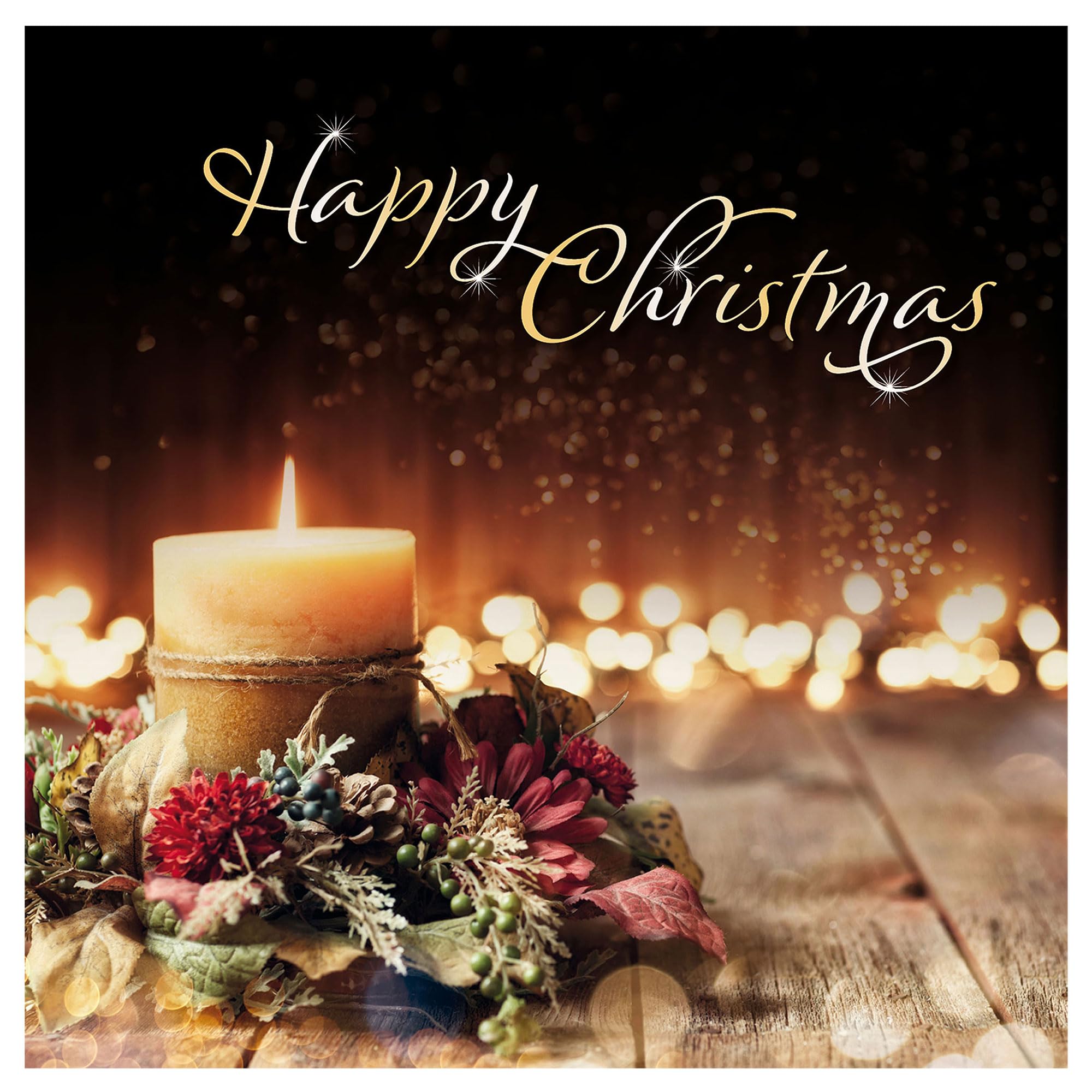 Christmas cards pack - Candle, 10 Christmas cards 2025 with 10 white envelopes - Designed, printed and hand-packed in the UK, by Just Cards Direct (CM515)