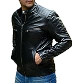 Jild Timeless Classic Leather Jacket Men - Biker Style Real Lambskin Café Racer Vintage Look Motorcycle Jackets for Men