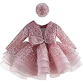 KLFFLGID Baby Girl Pageant Dress Sequins Embroidered Lace Toddler Flower Wedding Birthday Party Gown Dresses