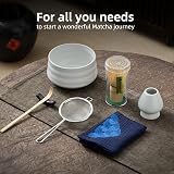 TEANAGOO Matcha Kit Japanese Tea Set Chawan Sieve Chashaku Whisk Holder view 6