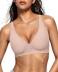 OEAK Womens Deep V Bras Wireless Comfortable Bra