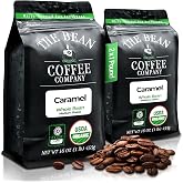 The Bean Organic Coffee Co. Caramel, Medium Roast, Whole Bean, 2 x 1 lb | Sweet, buttery caramel over a medium roast. Organic coffee beans. 2 x 1 lb.