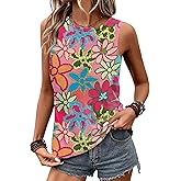 Leopard Print Tank Top for Women Summer Sleeveless Tops Casual Cute Graphic Tanks Loose Fit Vintage Vacation Shirt