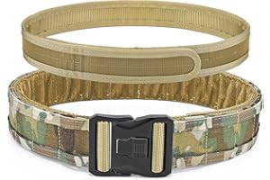JIPIMON Battle Molle Belt Military Grade, Newly Upgrade Quick Release Buckle 2.0" Tactical Belt, Law Enforcement Duty Belts