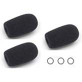 Crystal Mic Mic Windscreen Cover 3 Pack for Bose/David Clark/Lightspeed | 3 Replacement Microphone Windscreens with O-Ring for Tight Fit, Portable and Lightweight, Fits Select Aviation Headsets