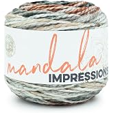 Lion Brand Yarn, Mandala Impressions Yarn, Nightfall, Fall Multi, 1 Pack | Variegated Yarn for Crochet, Knitting, Crafts, Soft, Acrylic Fiber for Chunky Blankets, Bulky Sweaters, Colorful Hats