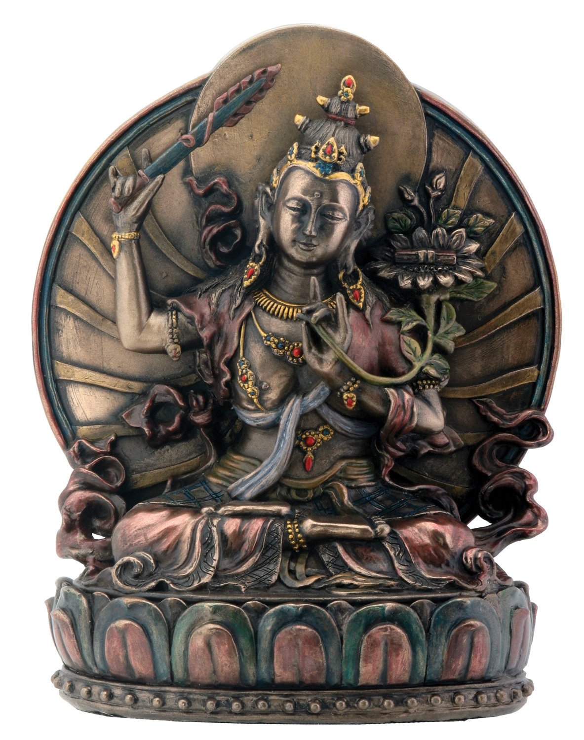Summit StealStreet Manjushri Sitting On Lotus Buddhism Display Statue
