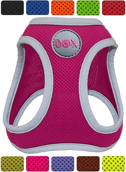 DDOXX Brustgeschirr Step-In Air Mesh reflektierend in vielen Farben & Größen für kleine, mittelgroße & große Hunde | Geschirr