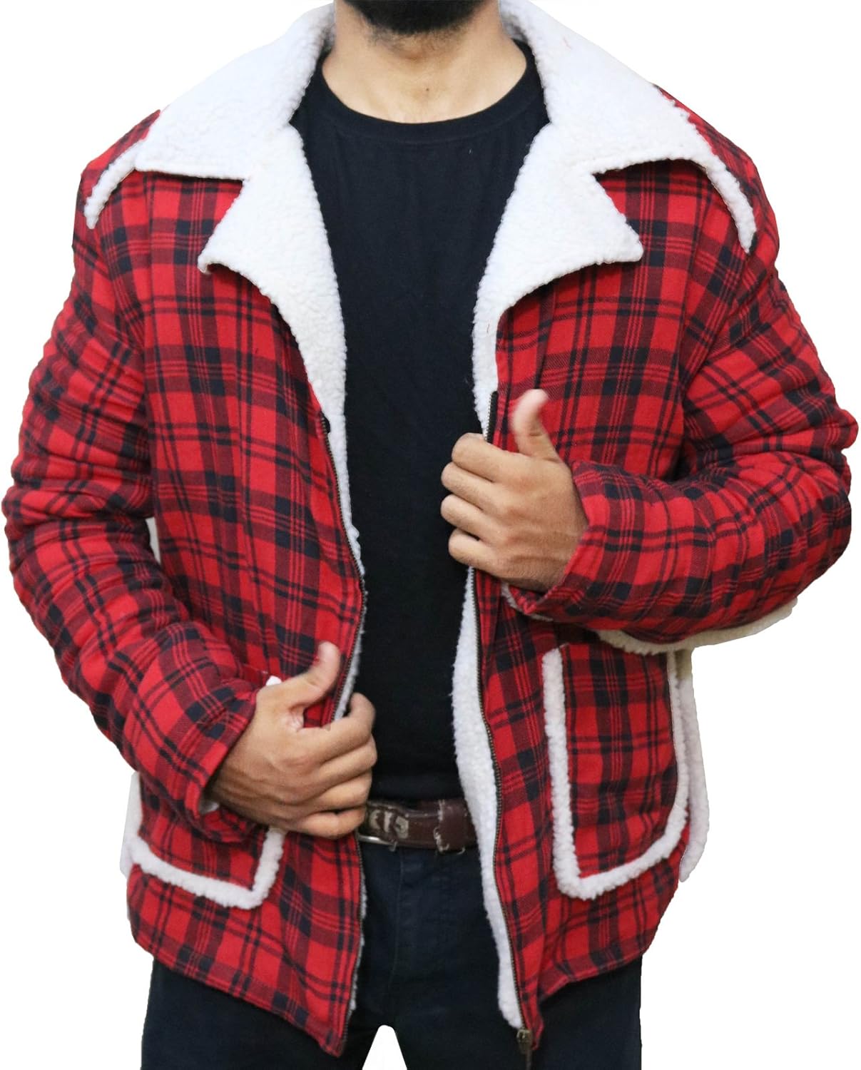 red fur coat mens