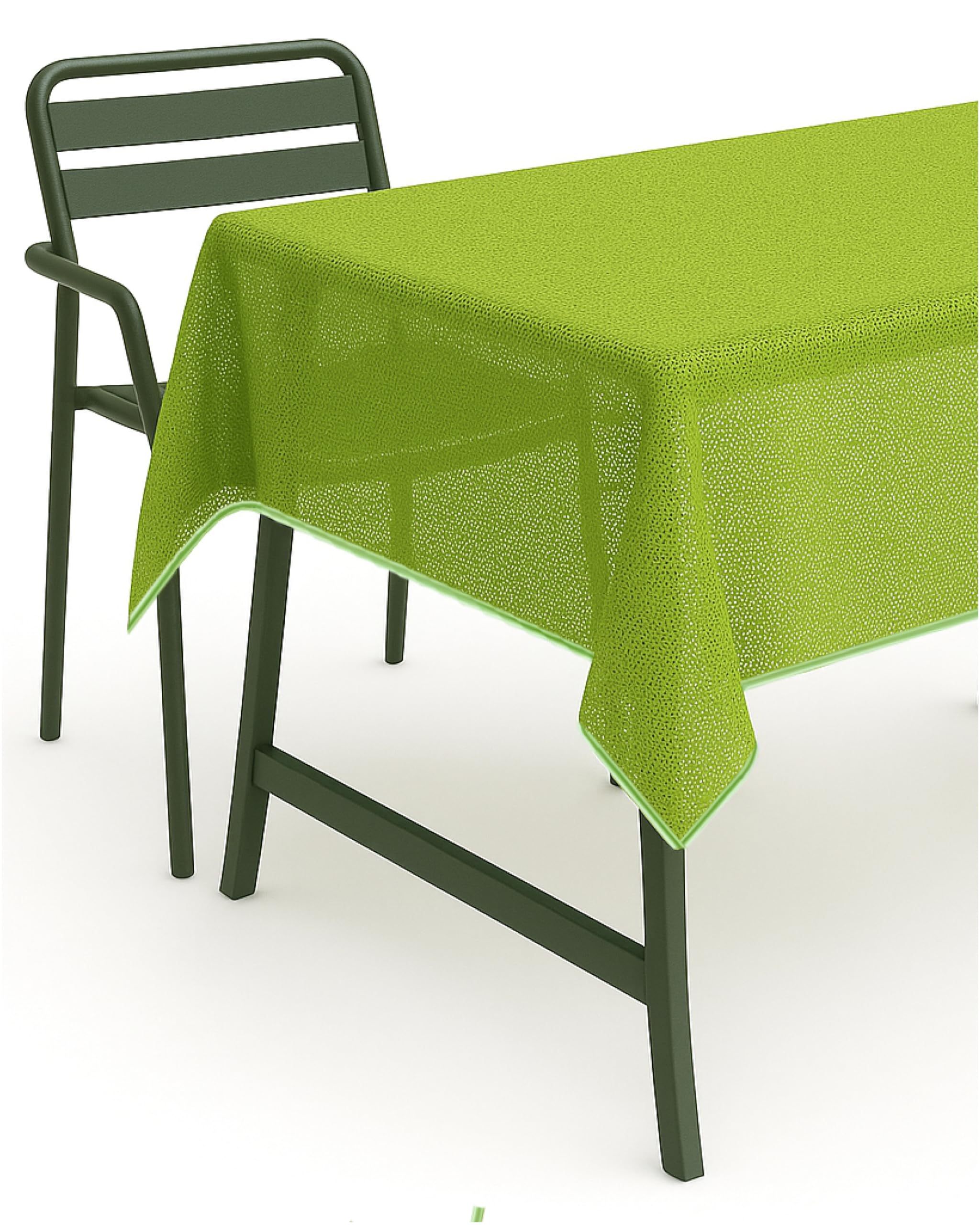 texpot Tablecloth Tablecloths 160 cm Round Green Garden Blanket Table Cover Waterproof with Hem Washable Garden Balcony Patio