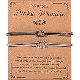 Mikovivi 2pcs Matching Couples Bracelets, Adjustable Love Knot Bracelets Friendship His and Hers Boyfriend Girlfriend Jewelry Anniversary Birthday Valentine’s Day Gifts Ideal for Men Women