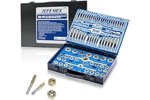 JEFE HEX 86pcs SAE & Metric Tap and Die Set for Coarse and Fine Threads, Creating or Repairing Internal Threads and External Threads with Storage Case