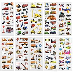 24 Sheets(400+) Car 3D Puffy Stickers for Toddlers