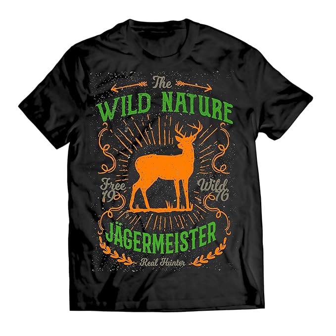 1 Stück T-Shirt Vintage Jägermeister Geschenk Jag Geschenk Geburtstag Schwarz Bunt