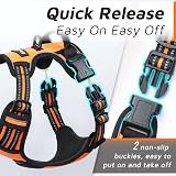Eagloo Dog Harness Large No Pull Front Back Clips Reflective Orange L view 6
