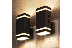 DORESshop Night Lights, Led Night Lights Plug into Wall, [2 Pack] Plug in Night Lights for Wall, 1W 3000K Dimmable Night Light from 0LM to 100LM for Bathroom Hallway Bedroom Kids Room Stairway