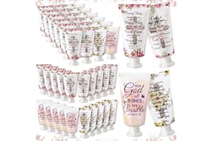 Sacubee Christian Hand Cream Bulk Mother Day Gifts for Women Bible Verse Lotion Scripture Travel Hand Lotion for Dry Cracked Bulk Christian Religious Gifts for Mom Grandma Women(24 Pcs,Cross Style)