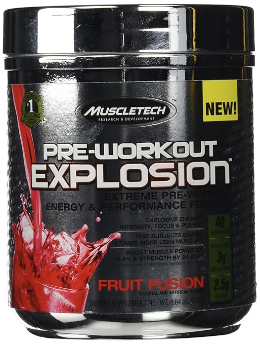 Muscletech PreWorkout Explosion Fruit Fusion 8.64 Oz. Jar