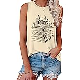 BestLucky Cute Book Graphic Tshirts for Women Flourish and Blotts Tank Tops Wizard Magical Costume Clothes