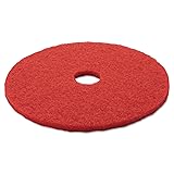 3M Buffer Floor Pad 5100, Red, 20", 5/Case, Removes