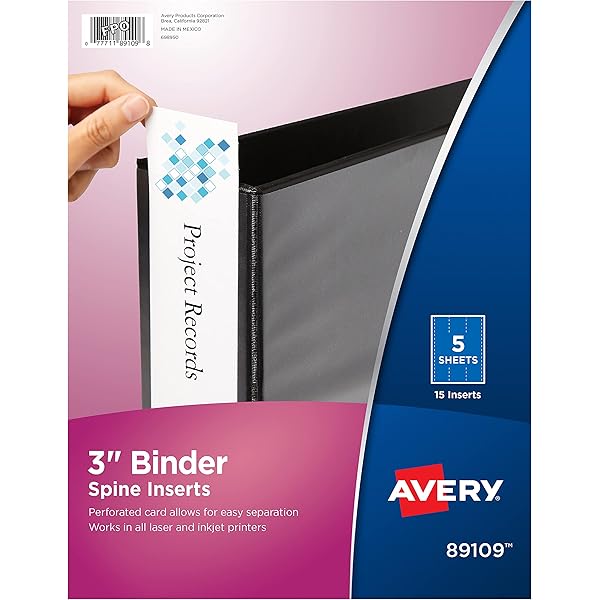 Amazon.com: Avery 89109 Binder Spine Inserts, 3