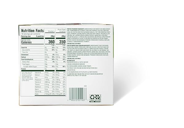 AMAZON FRESH FROSTED TOASTER PASTRIES CLUB PACK (24 CT STRAWBERRY & 12 CT BROWN CINNAMON SUGAR)